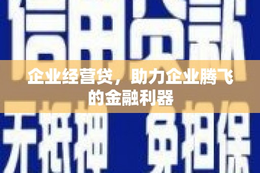 达仁企业经营贷，助力企业腾飞的金融利器